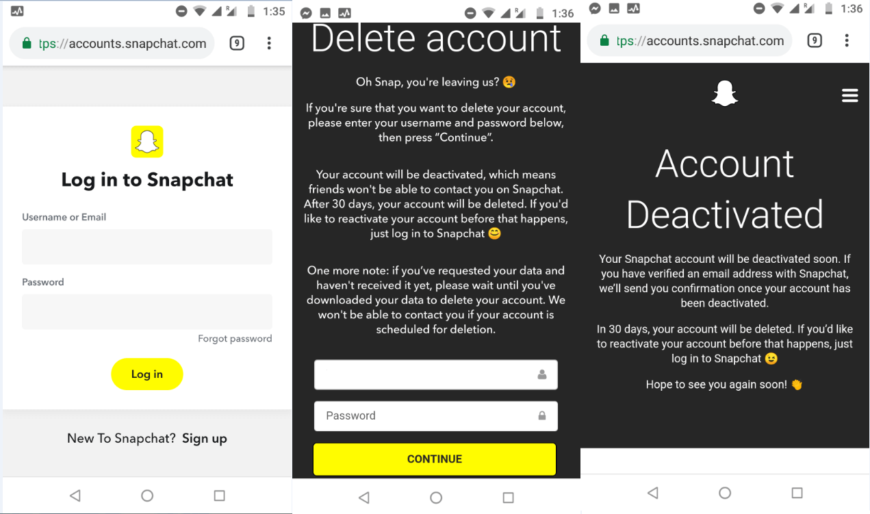 How to deactivate Snapchat